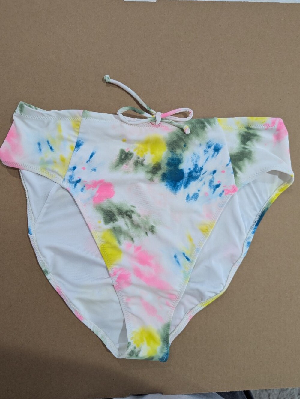 NWT Old Navy Bikini Bottom French Tie Dye White Multi Color Sz XL